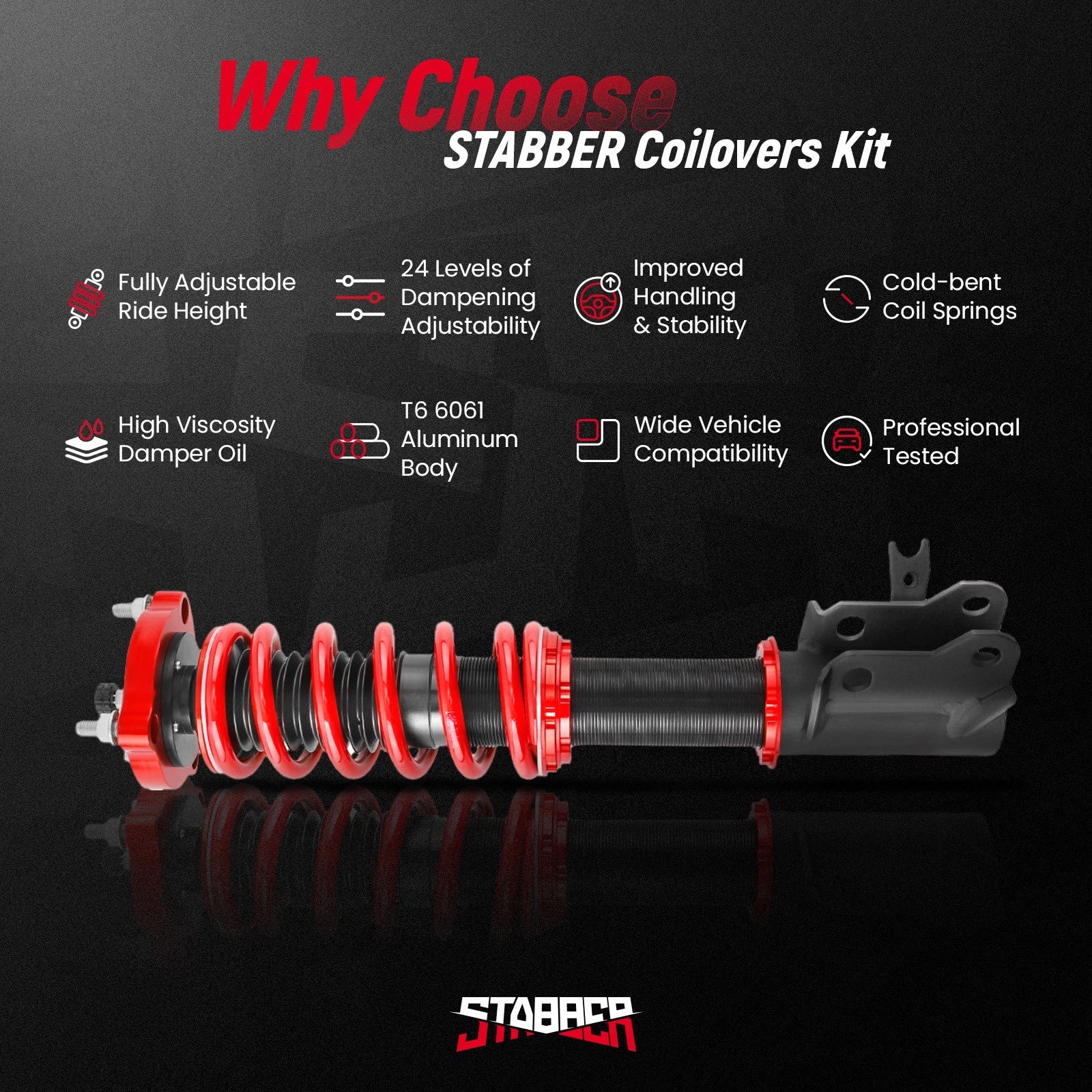 Stabber Coilover 24 Way Suspension Lowering Kit for Honda Civic & Si (2006–2011)