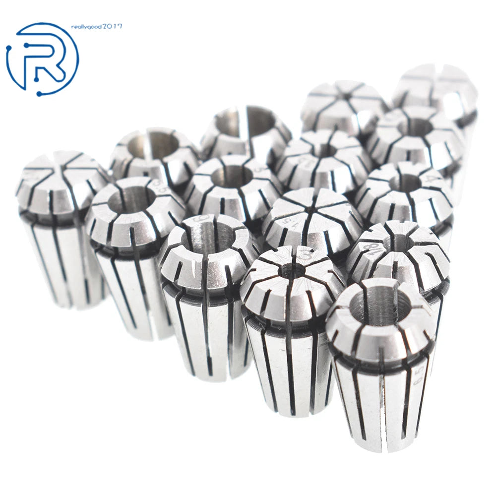 15-Piece ER11 Spring Collet Set for CNC Milling Lathe Engraving Machine
