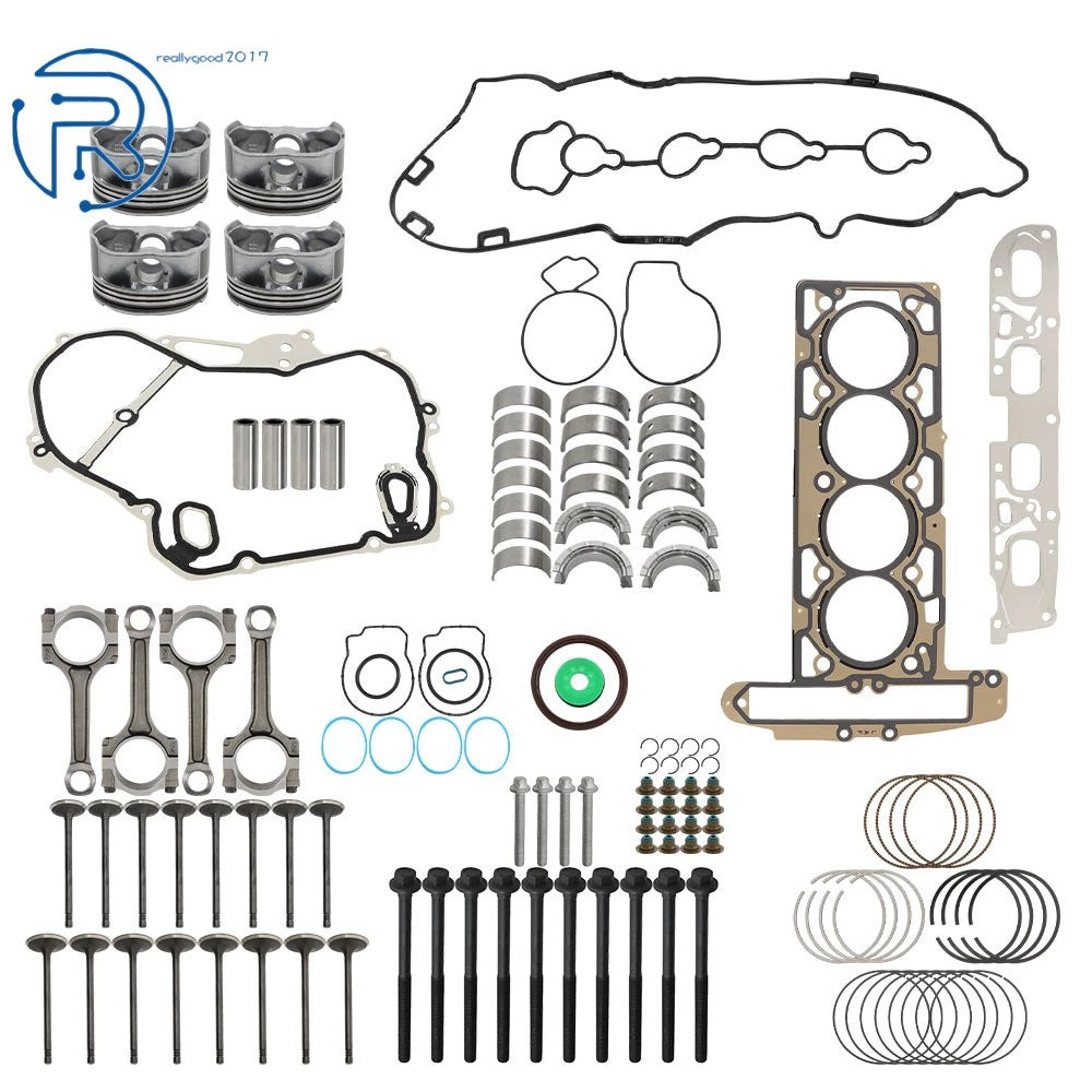 Engine Rebuild Kit with Pistons Valves Seals for Buick Chevrolet GMC 2.4L