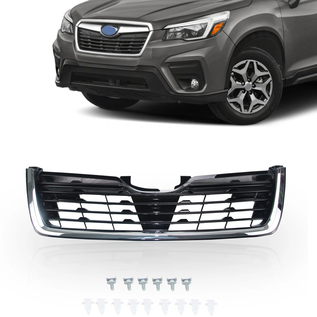 Glossy Black Grille with Chrome Trim for Subaru Forester (2019–2021)