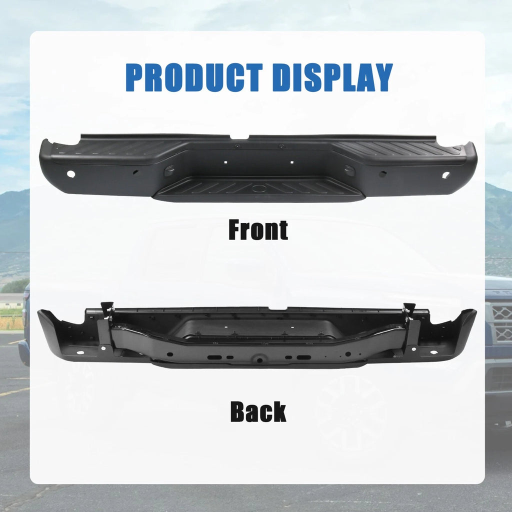 Rear Step Bumper Assembly for Nissan Frontier (2005-2021) Steel with Sensor Holes