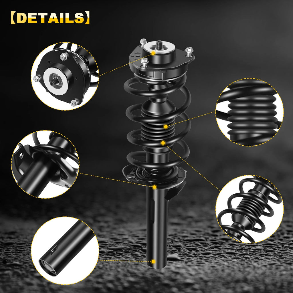 2X Front Complete Struts Shocks Coil Springs for VW Beetle Golf Jetta