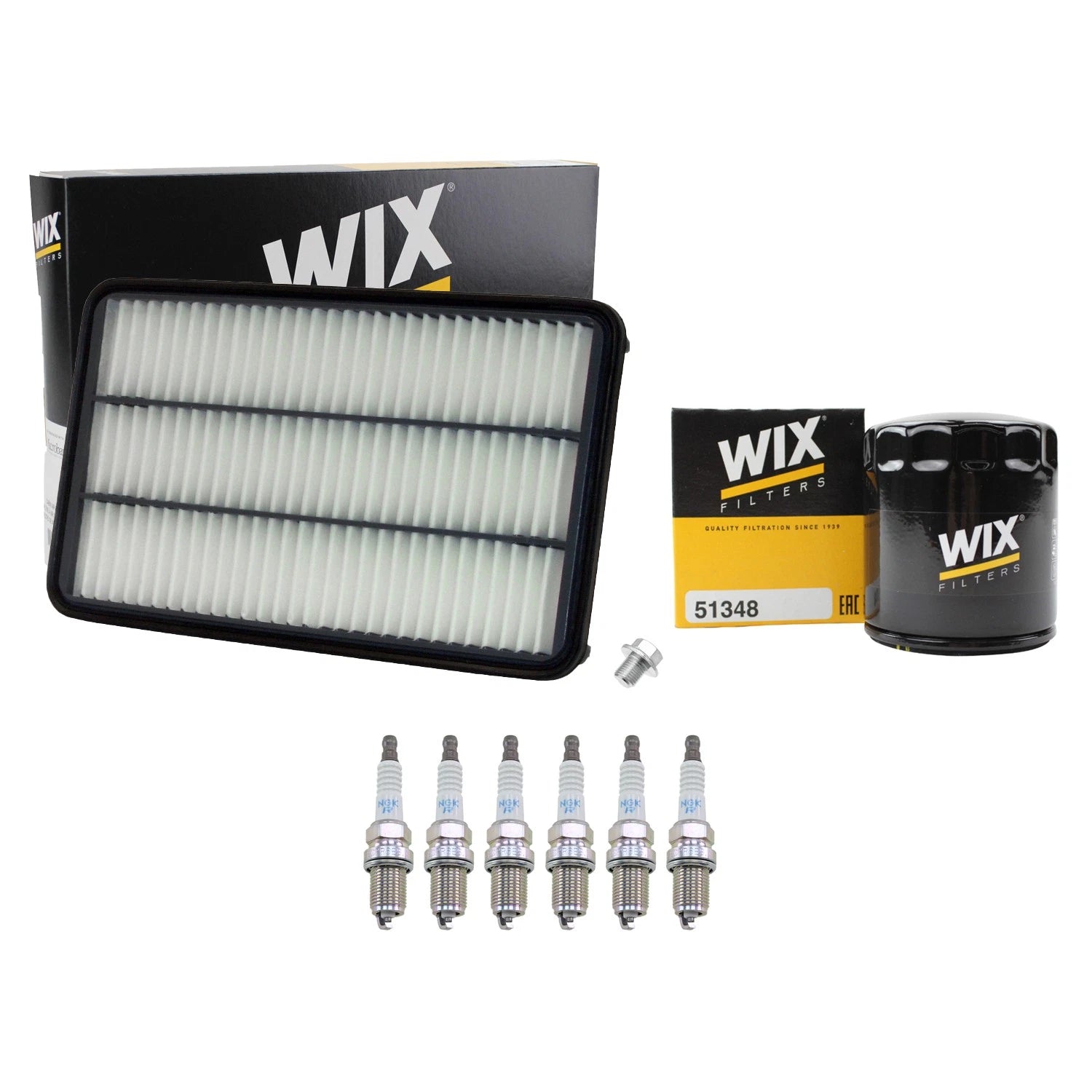 Wix Engine Air Oil Filters & NGK Spark Plugs Kit for Camry ES300 (1992–1996)