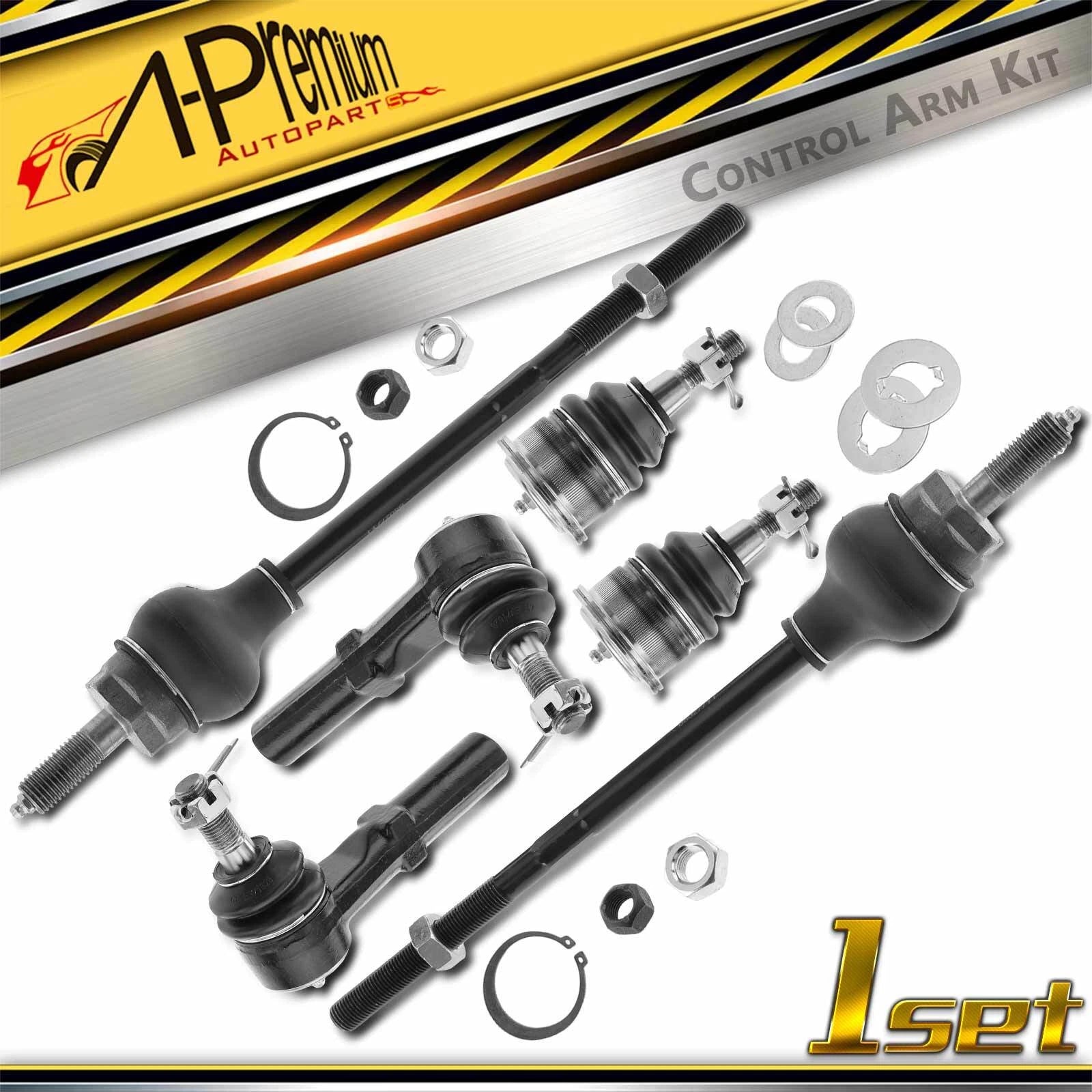 Set of 6 Front Tie Rod End Ball Joints for Chevy Express 2500 (2003–2019)