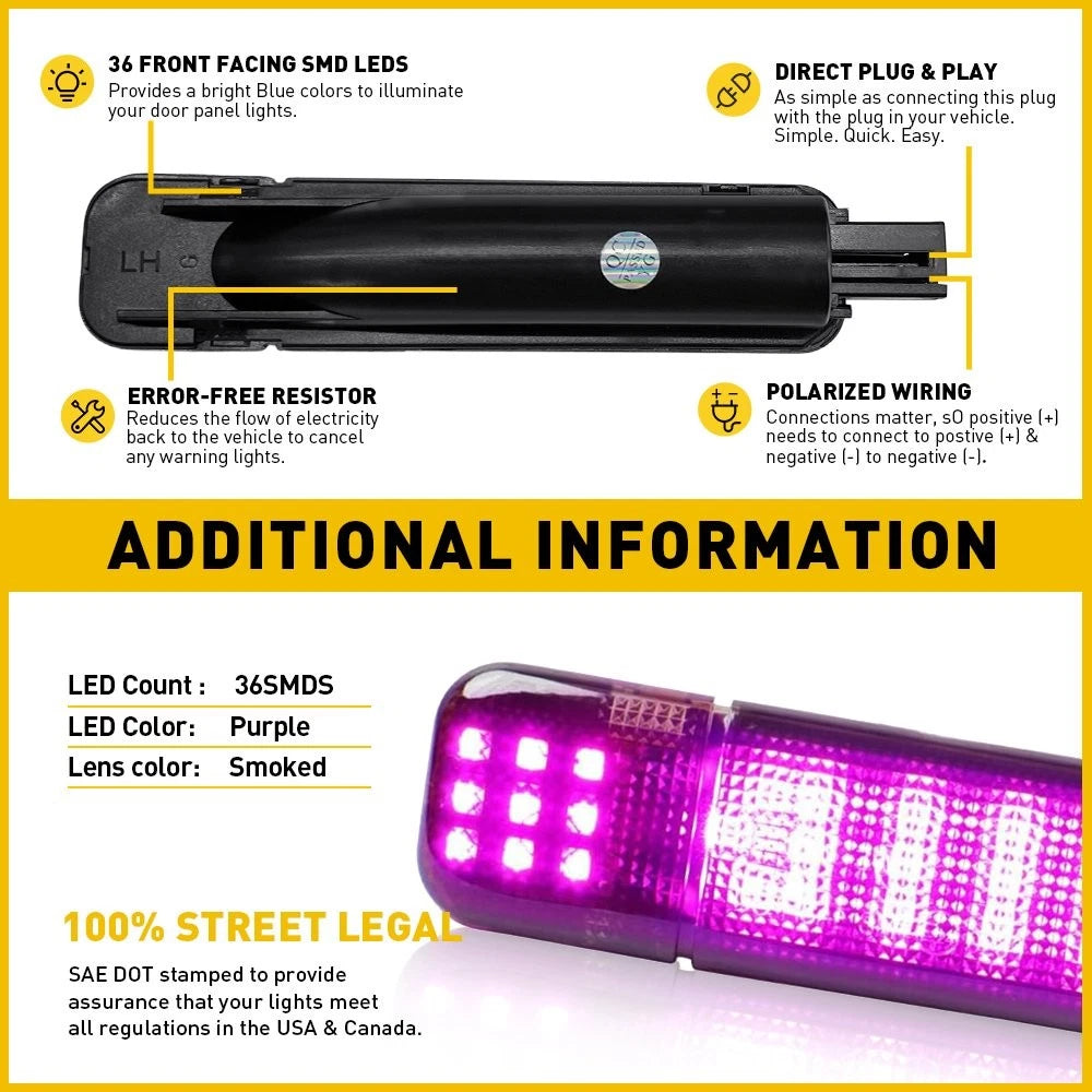 4X LED Door Courtesy Lights for Chevy Silverado Tahoe (1999–2007) EPY