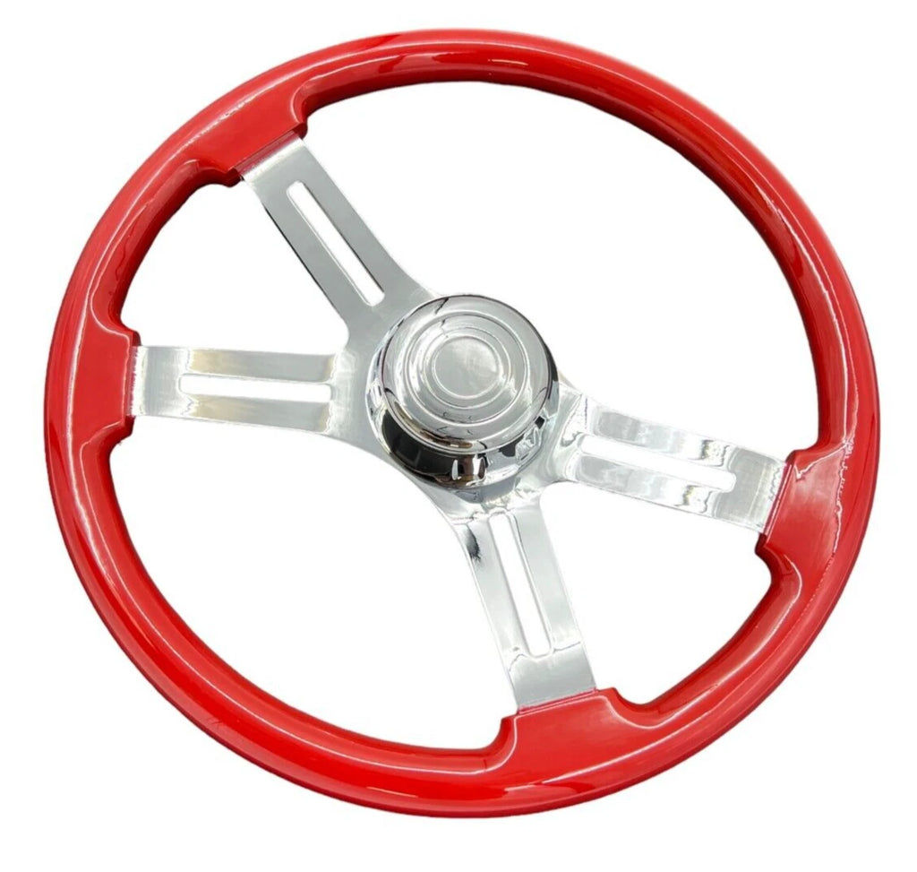 18 Inch Slotted Steering Wheel with Horn and Hub Adapter for Peterbilt (2000–2026)