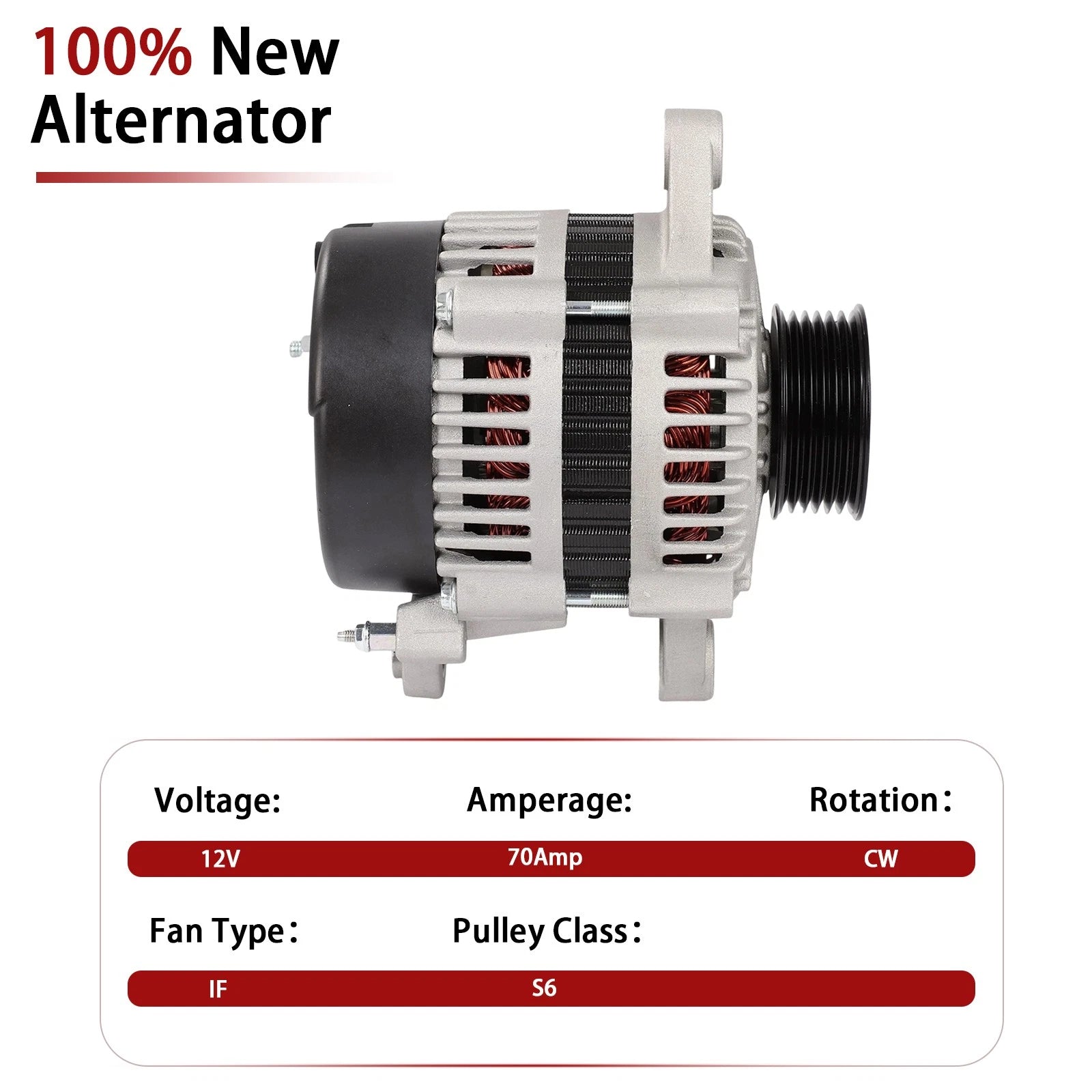 High Output Alternator for Mercruiser (SAEJ1171) (70AMP)
