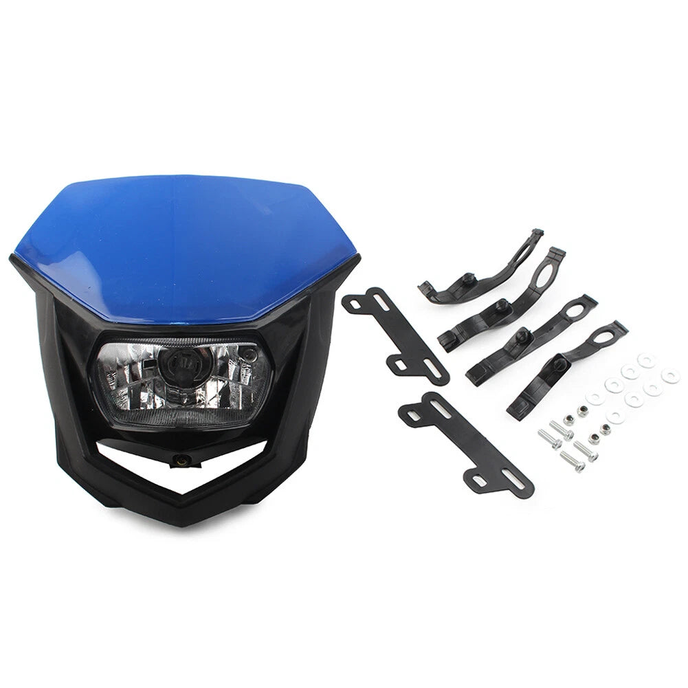 1 Pcs Blue Universal Headlight for Supermoto Dirt Bike (Fits )