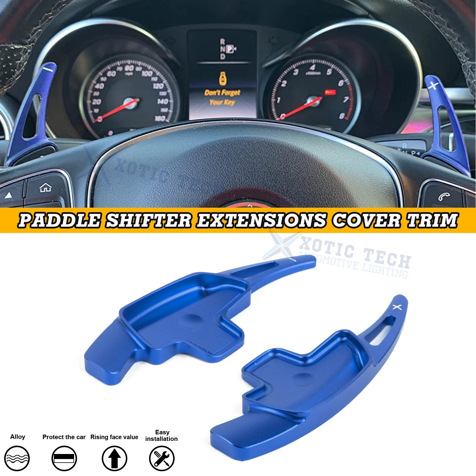 Blue Aluminum Paddle Shifter Extension for Mercedes-Benz (2014–2024)