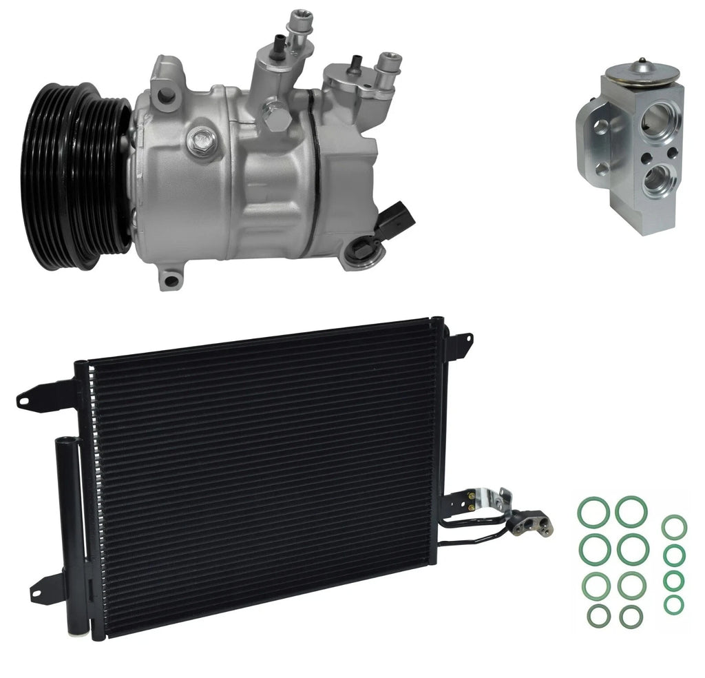 AC Compressor Kit With Condenser Replacement for Volkswagen Golf 2.5L (2014)