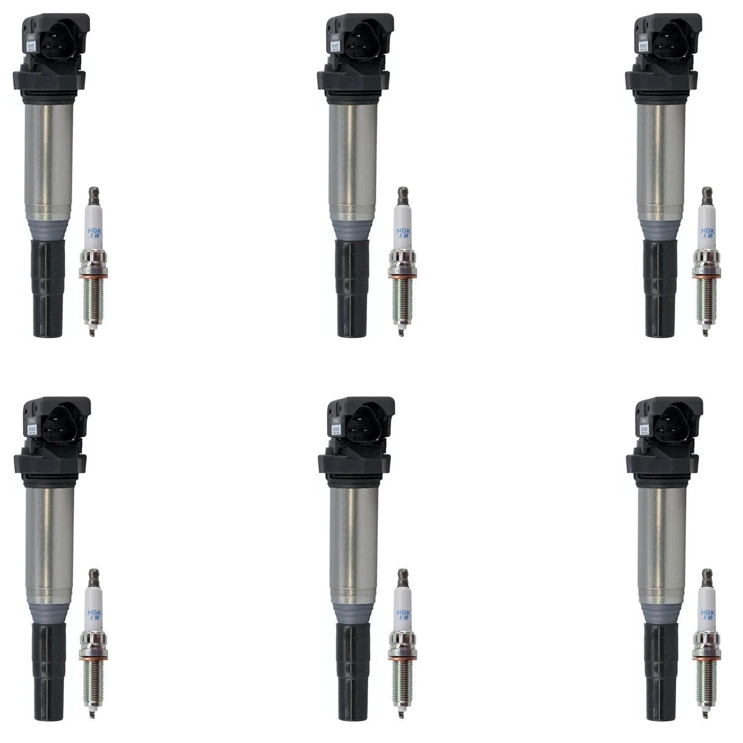 Set of 6 Ignition Coils & NGK Iridium Spark Plugs for BMW F12 F13 640i (2012–2019)