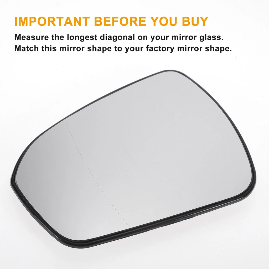 Left Side Heated White Mirror Glass for Ford Mondeo (2014–2022)