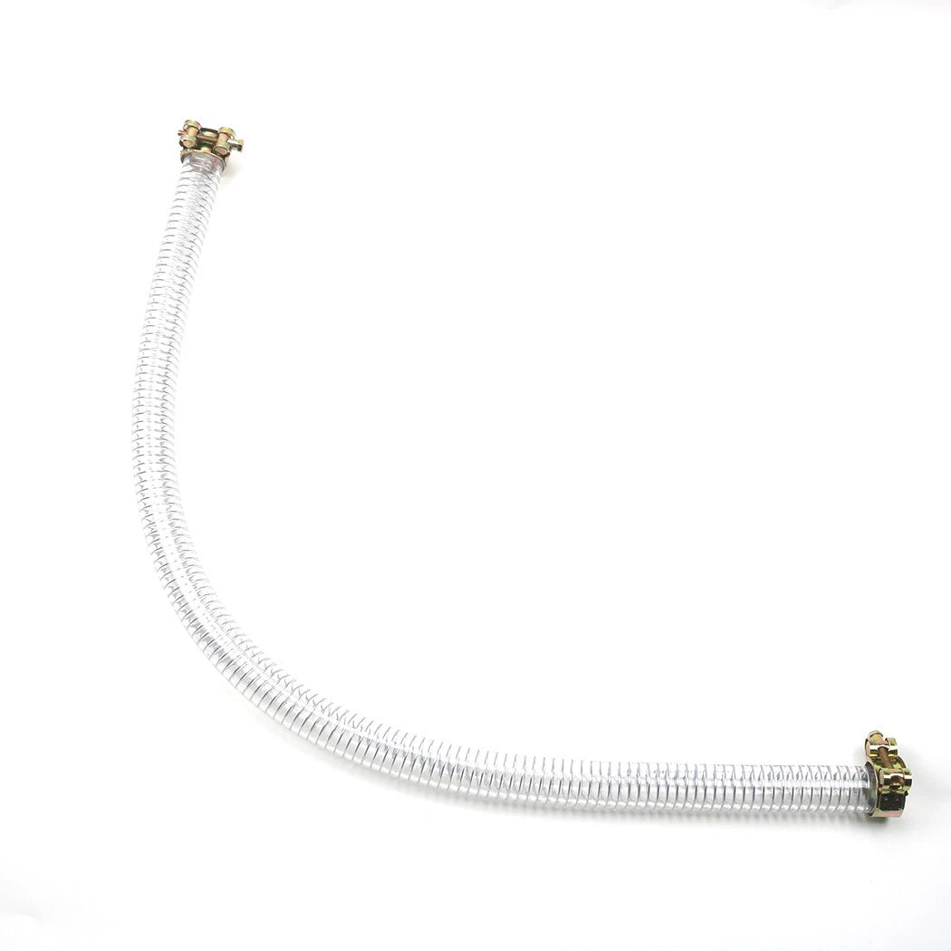 Suction PVC Hose 36" Length 1" ID with Worm Gear Clamps for