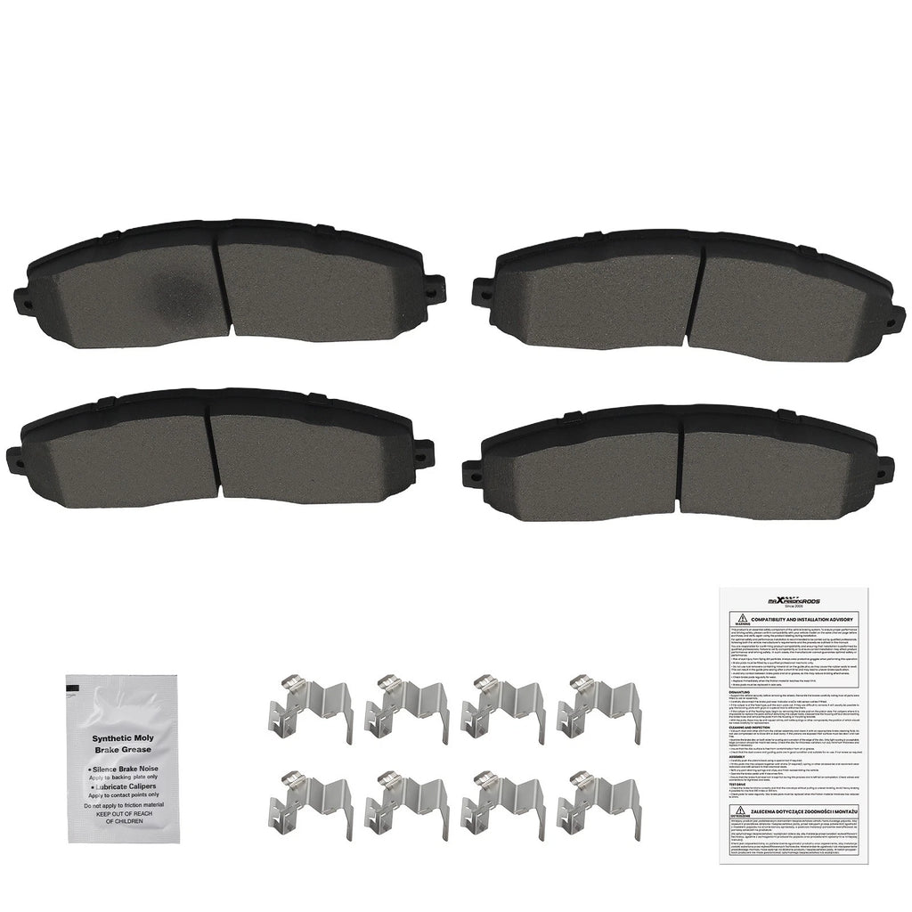 Rear Ceramic Brake Pads Kit for Ford F-250 F-350 F-450 Super Duty (2013–2016)