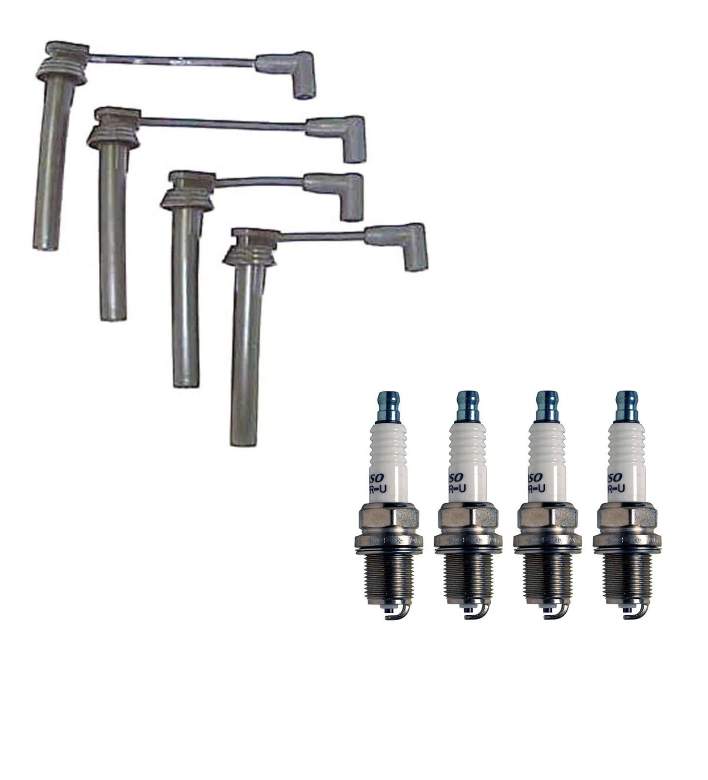 Denso 7mm Wire Set & 4 U-Groove Spark Plugs Kit for Dodge Stratus (1995–2006)