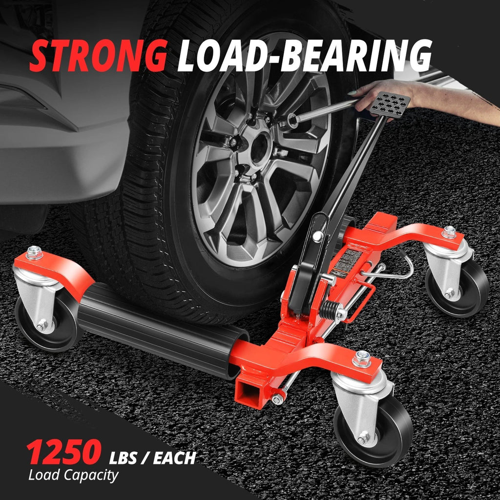 Set of 2 Hydraulic Wheel Repair Dolly Jacks 10.2"-22.4" 1250lbs