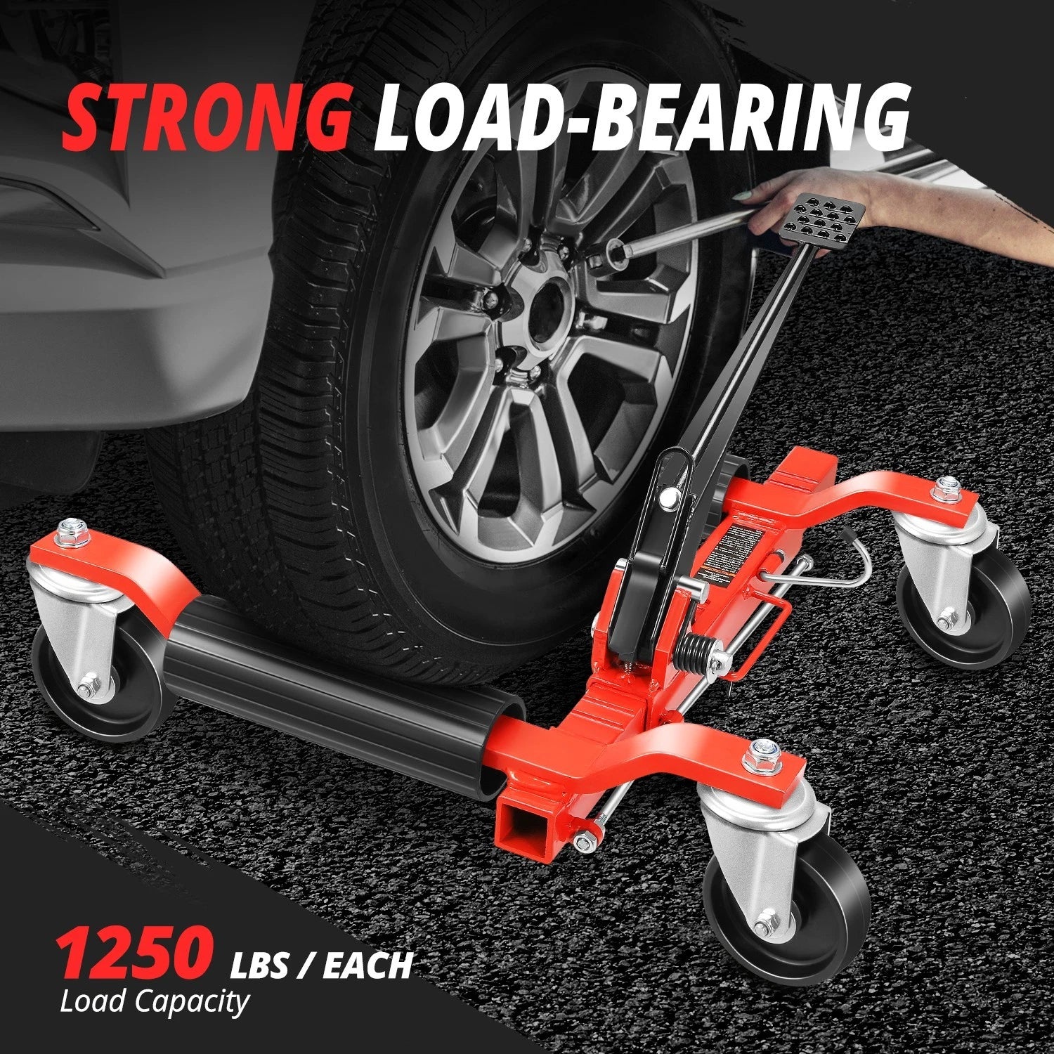 Set of 2 Hydraulic Wheel Repair Dolly Jacks 10.2"-22.4" 1250lbs