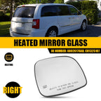 Mirror Glass for Dodge Grand Caravan (2008–2019) Passenger Side with Backing Plate