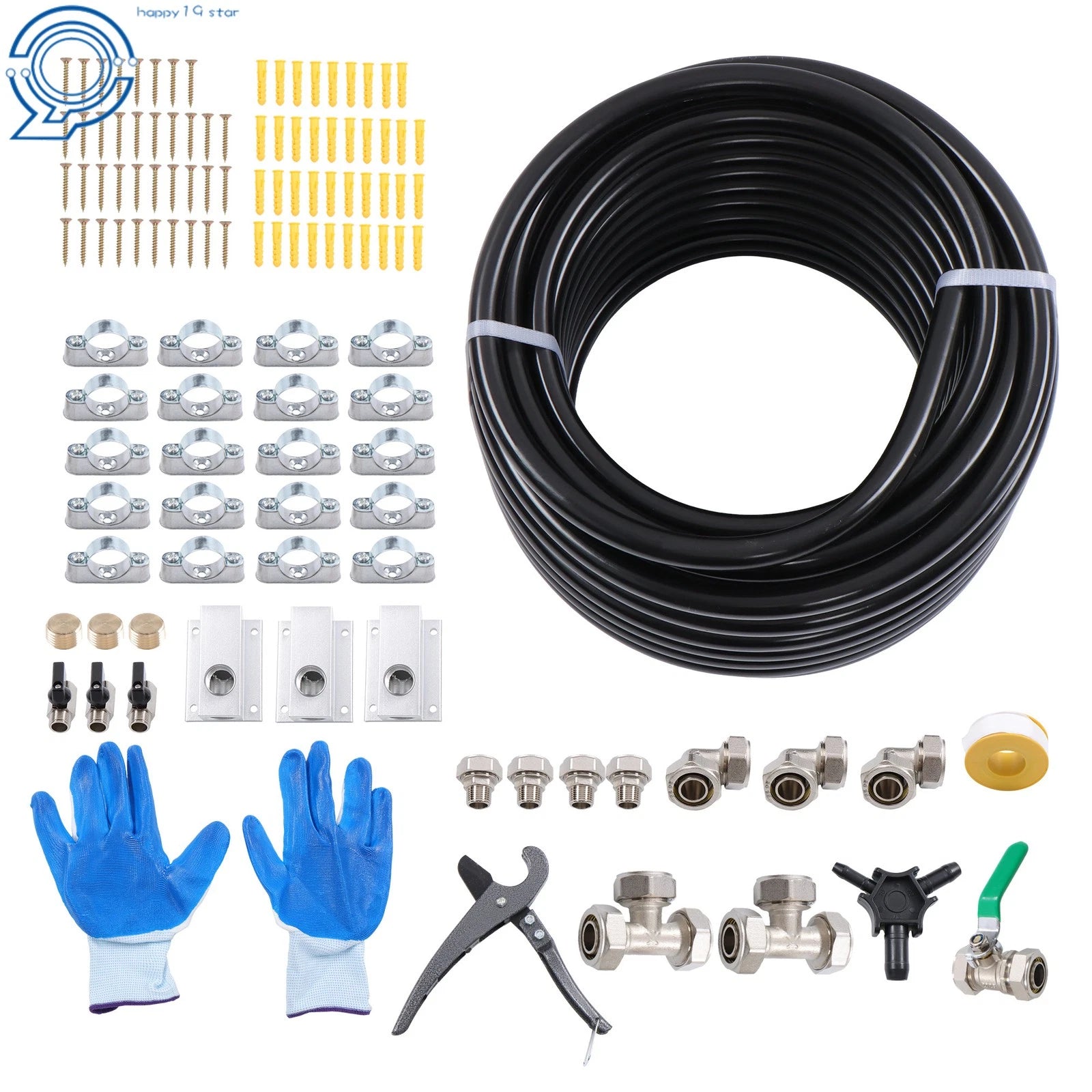 3/4" Aluminum Compressed Air Line Kit - 100ft for Shop Use