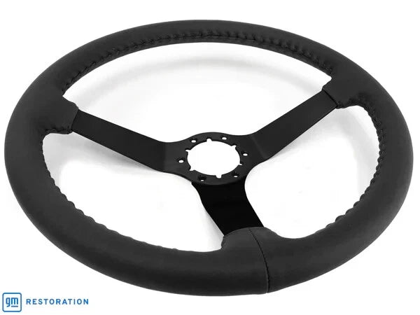Leather Steering Wheel 14 Inch Solid 3 Spoke Replacement for GM (2005–2015)