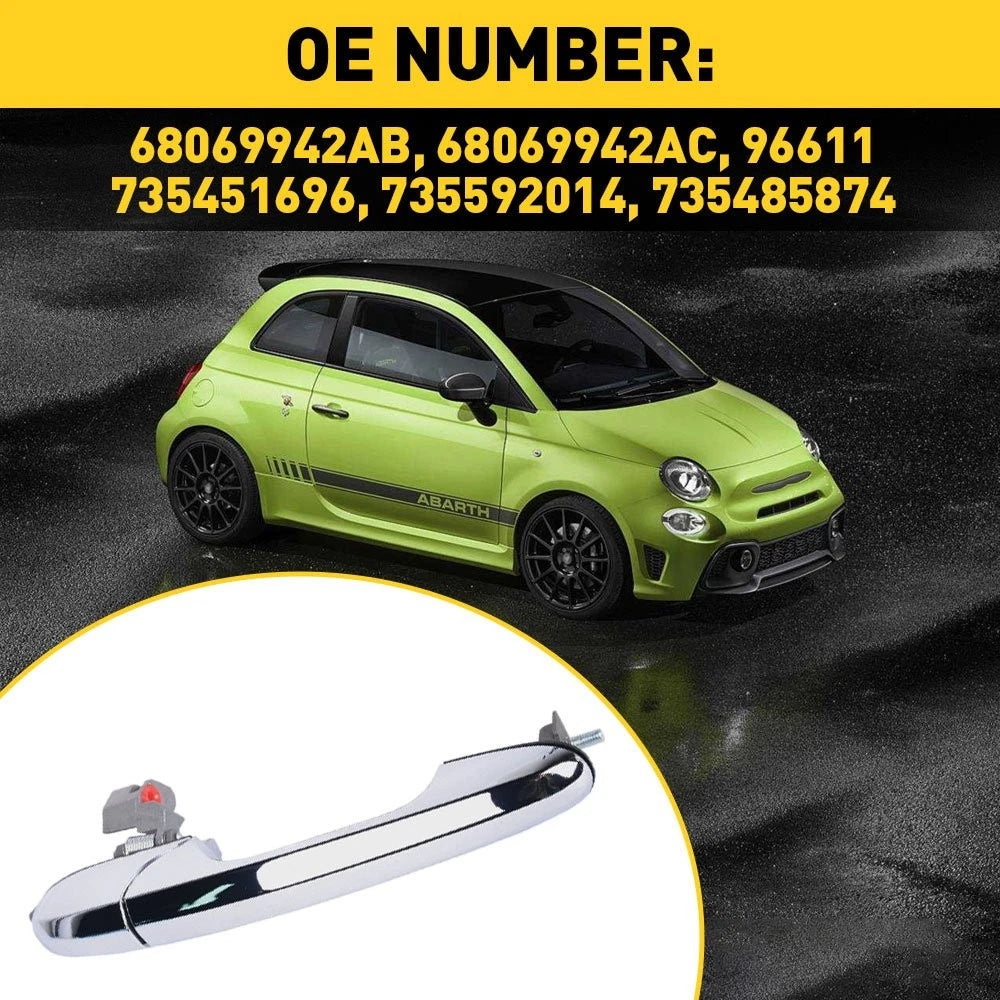 Chrome Outer Door Handle LH for Fiat 500 (2012–2019)