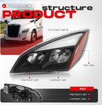 DRL Headlight with Full LED for Freightliner Cascadia (2018–2025)