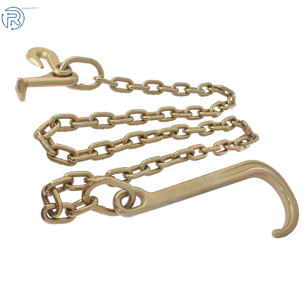 Wrecker Tow Chain for Recovery (6 FT, 15" Axle J Hook)
