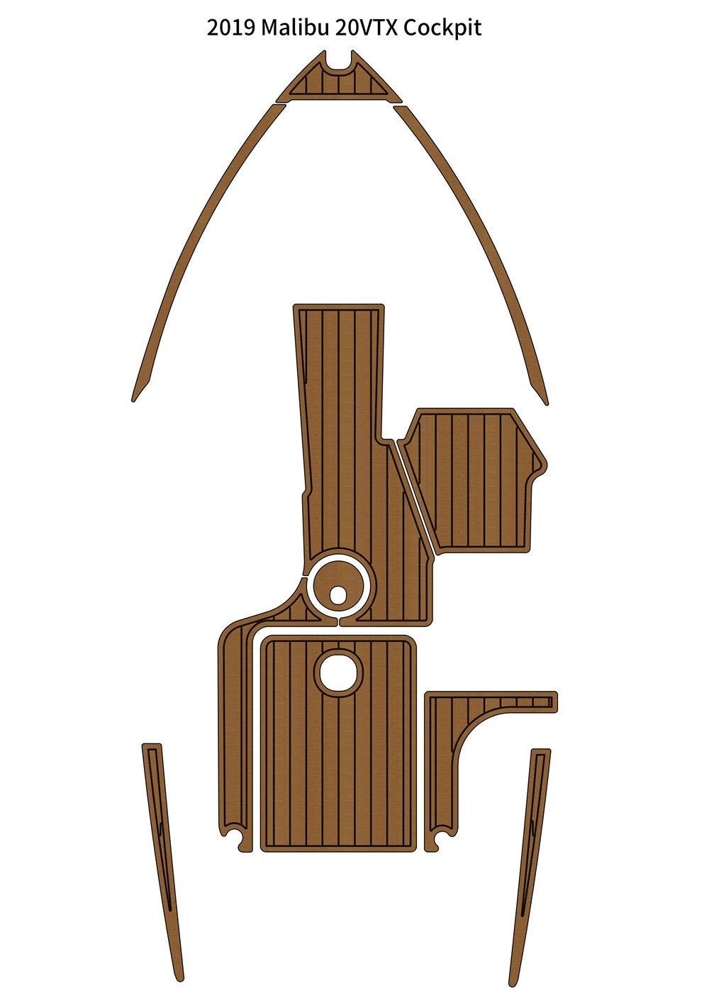 EVA Foam Cockpit Pads for Malibu 20 VTX (2019) - Faux Teak Deck Mat
