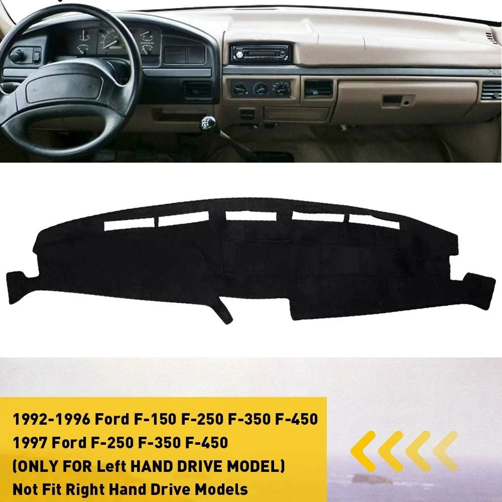 Dash Cover Mat for Ford F250 F150 F350 (1992–1996) Black