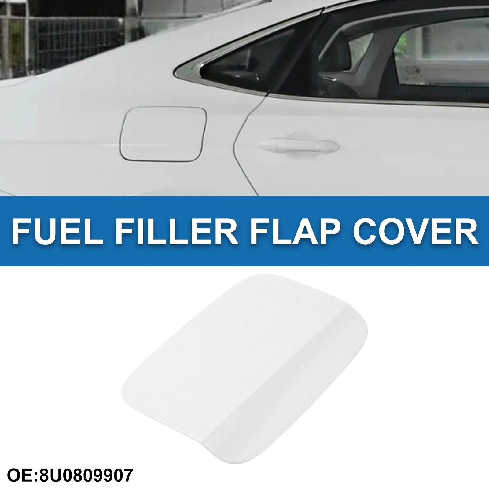 Fuel Tank Door Cap for Audi Q3 (2013–2018) No. 8U0809907 White