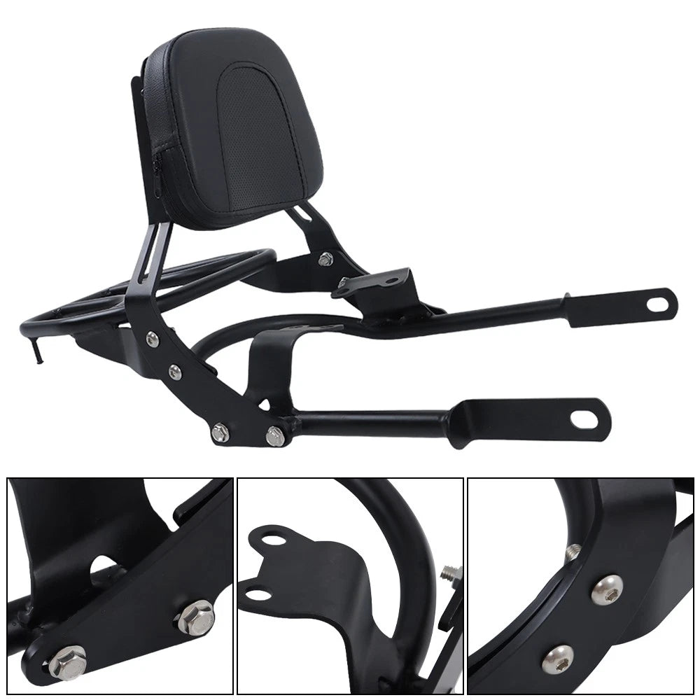 Backrest Sissy Bar with Luggage Rack for Bonneville T100 T120 (2016–2024)