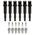 Set of 6 Ignition Coils & NGK Ruthenium HX Spark Plugs for BMW E53 X5 (2000–2006)
