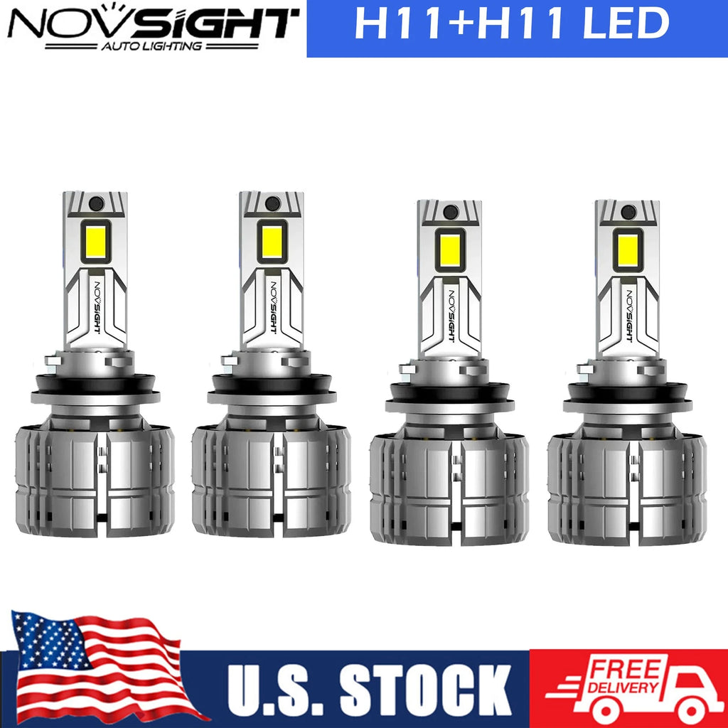 H11 LED Headlight Bulbs Set of 2 Super Bright White 200W 40000LM 6500K