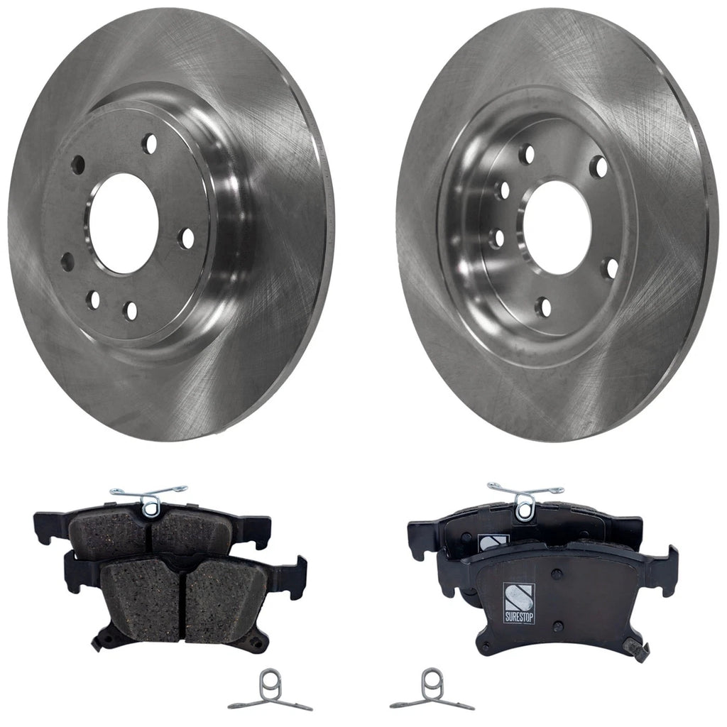 Rear Brake Disc Rotors and Pads Kit for Chrysler Pacifica (2017–2022)
