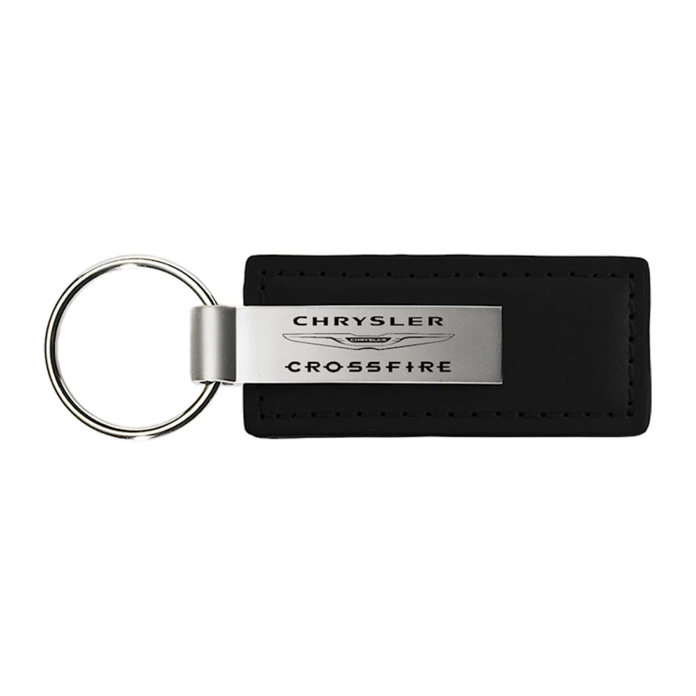 Black Leather Keychain - Officially Licensed for Chrysler Crossfire
