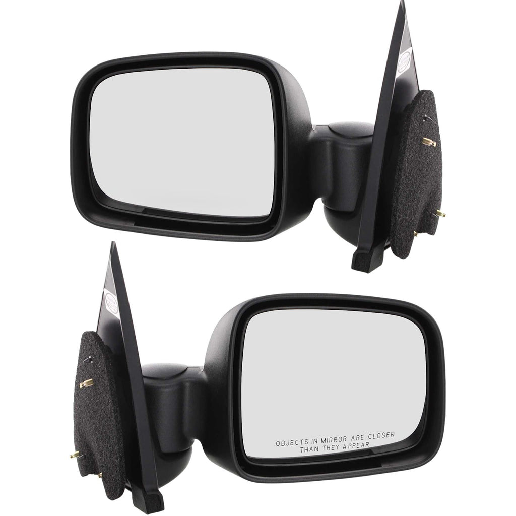 Manual Mirror Set for Jeep Liberty (2002–2007) Textured Black Folding