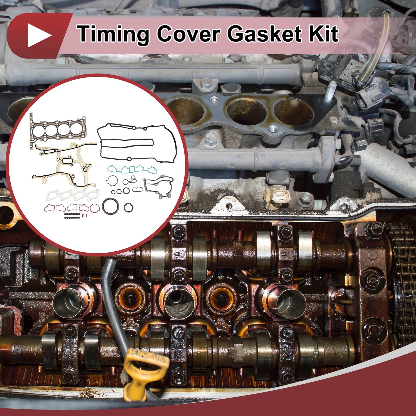 Set of 1 Timing Cover Gasket Kit No.HS54898 for Chevy Cruze 1.4L (2011–2015)