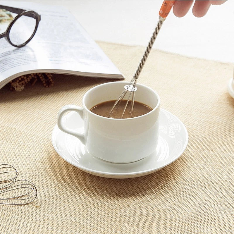 1pc Manual Whisk Beater Stainless Steel Tool for Coffee Cooking Mixer