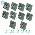 Set of 10 Pillow Block Flange Bearings for UCF208 (1-1/2" Bore)