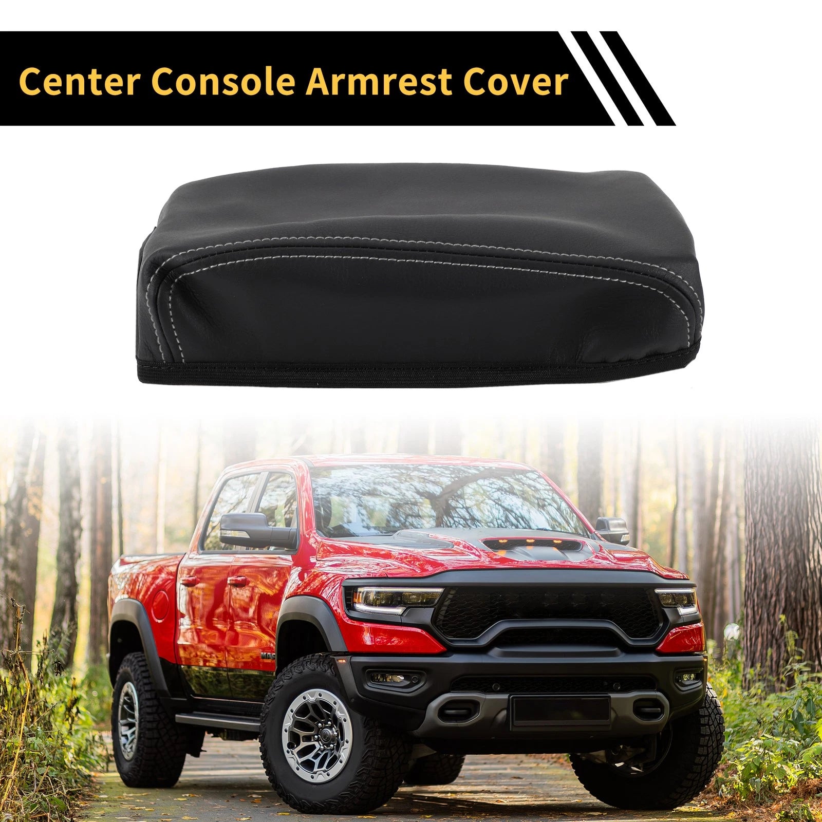 Center Console Lid Armrest Cover for Toyota Tacoma (2016–2020) Anti-Scratch Black Gray