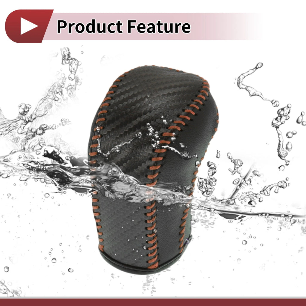 Gear Shift Knob Cover for Hyundai Tucson (2015–2018) Black Brown Faux Leather