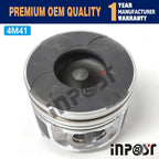Set of 4 STD 4M41 Pistons with Rings for Mitsubishi 4M41