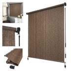Roller Shade Blind for Deck Porch Balcony Patio (Light Filter, Mocha)