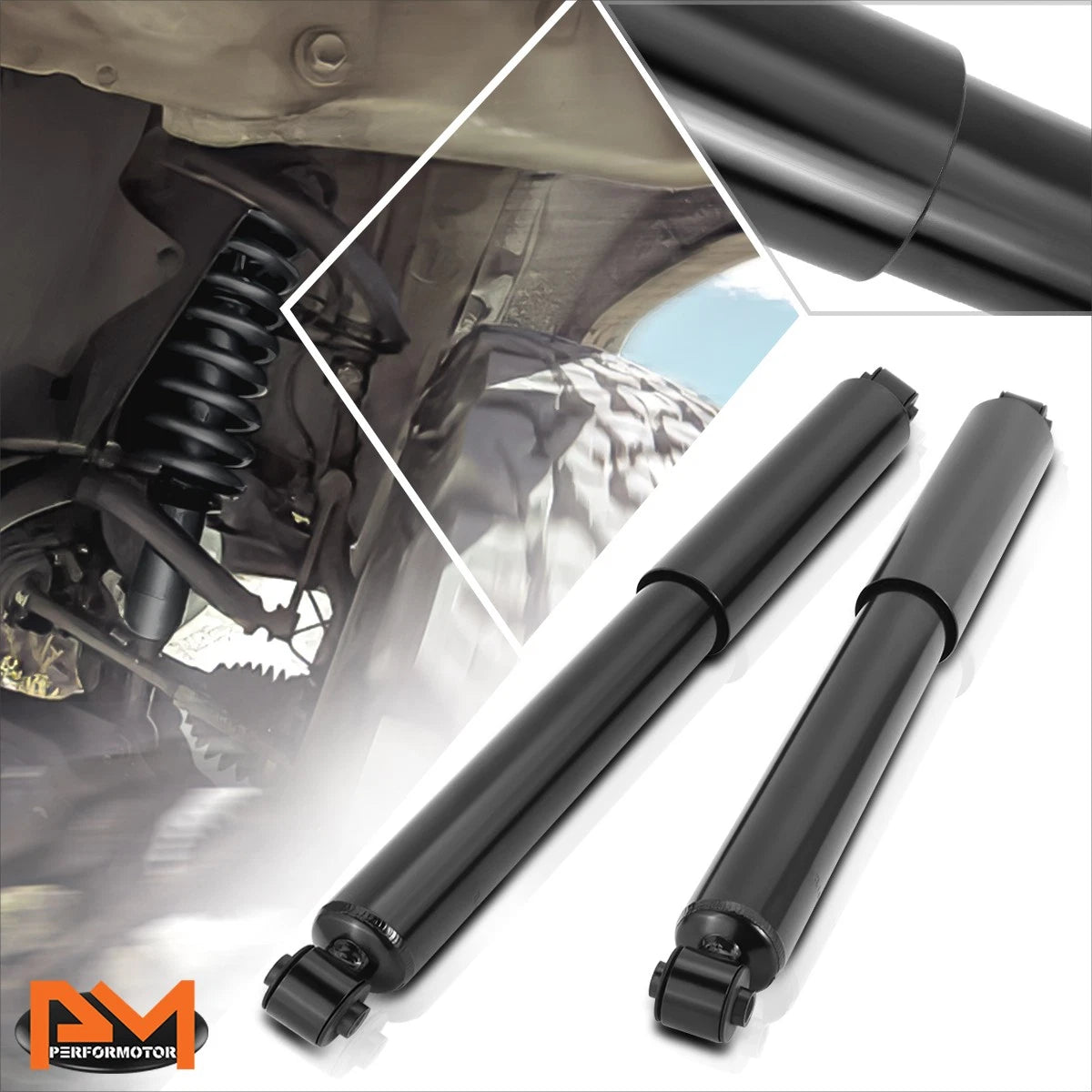 Set of 2 Powder-Coated Rear Shock Absorbers for Dakota Raider (2005–2011)