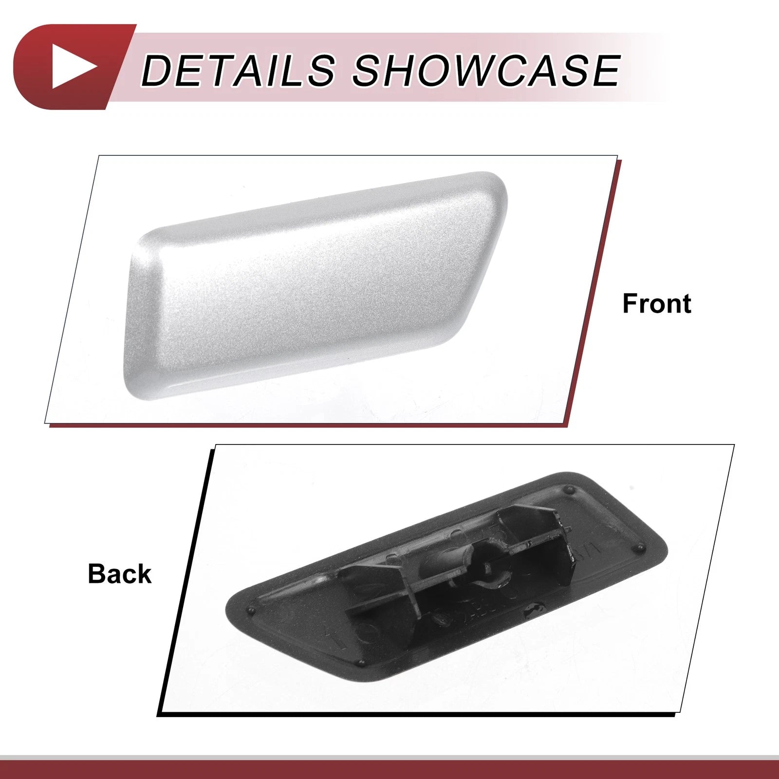 Front Right Washer Nozzle Cover Cap for Mitsubishi Outlander (2006–2018) Silver Tone