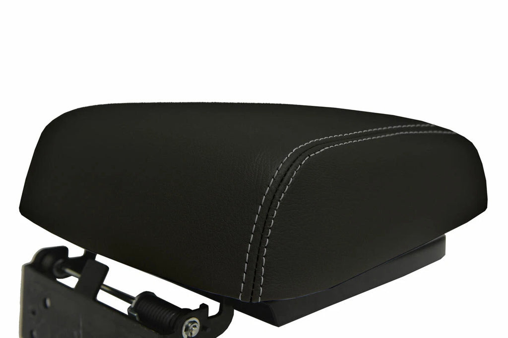 Leather Console Lid Armrest Cover for Mitsubishi Montero (2001–2006) Gray Stitch