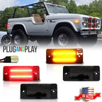 Set of 4 Smoke LED Front Side Marker Lights for Ford Bronco (1970–1977)
