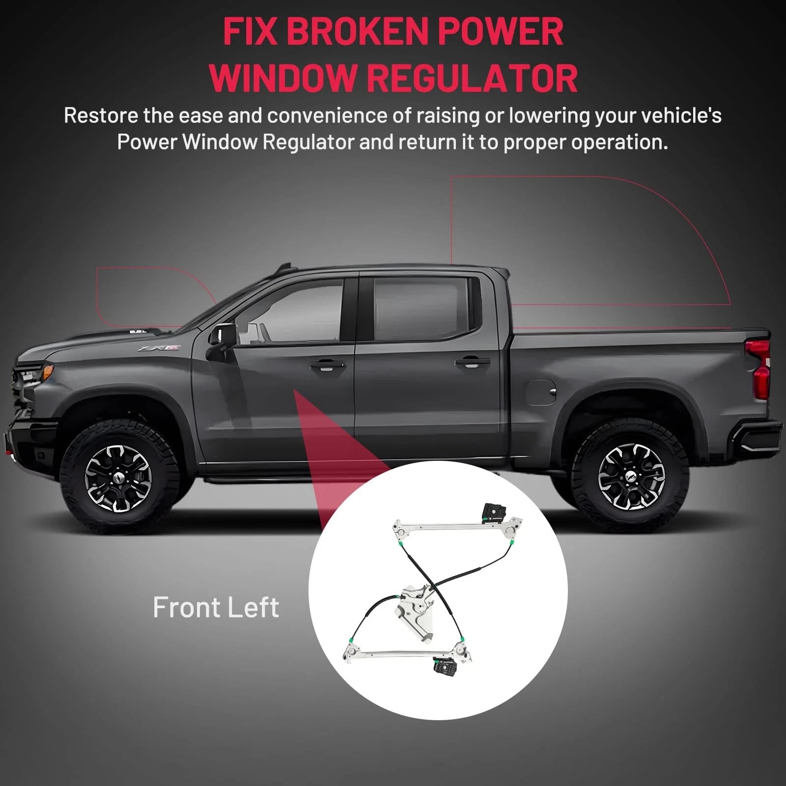 Rear Left Power Window Regulator with Motor for Chevrolet Tahoe (2008â2013)