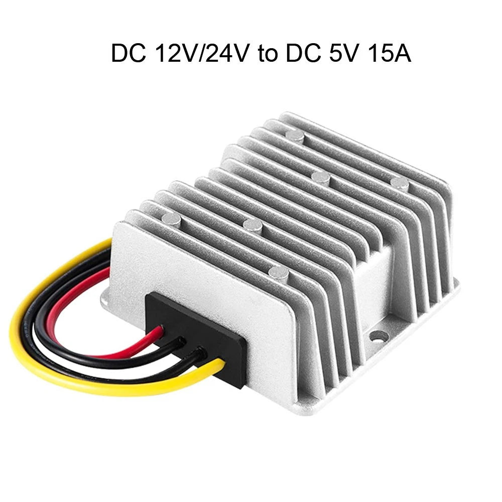 DC Converter 12V/24V to 5V Step Down Reducer 15A for Golf Cart (Waterproof)