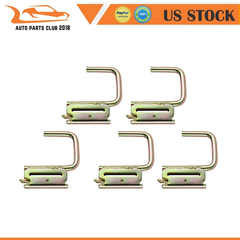 5-Pack J Hooks for Cargo Tie Down Systems (E Track Hanger Accessories)